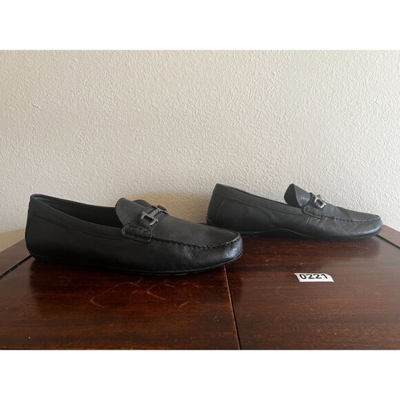 Aldo Orlovoflexx Mens Leather Loafers Driving Shoe Black Sz 10.5 Silver Horsebit - Picture 3 of 16